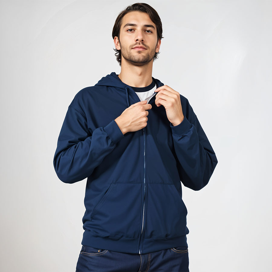 Buzo perchado con cierre y capucha Unisex