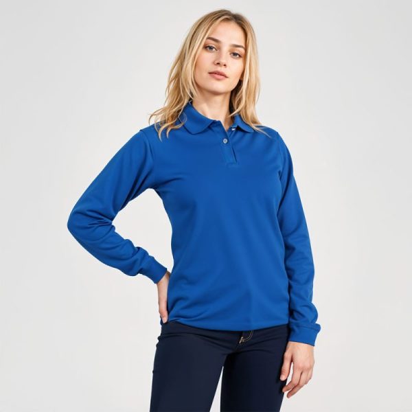 Camibuso tipo polo en lacoste manga larga para mujer
