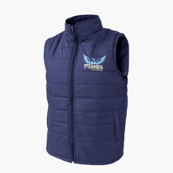 Chaleco bordado unisex azul