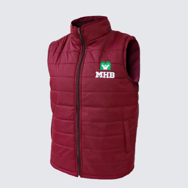 Chaleco bordado unisex vinotinto