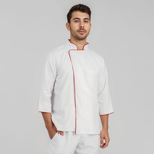 Chaqueta para chef en antifluido unisex blanco
